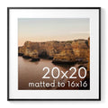 20x20 Black Metal Picture Frame Matted to 16x16 (Set of 01 / Black Metal / 20x20 in)