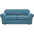 3 Piece Stretch Sofa Covers for 2 Cushion Sofa Couch Covers for Living Room Furniture Cover (Medium-XL / Storm Blue)