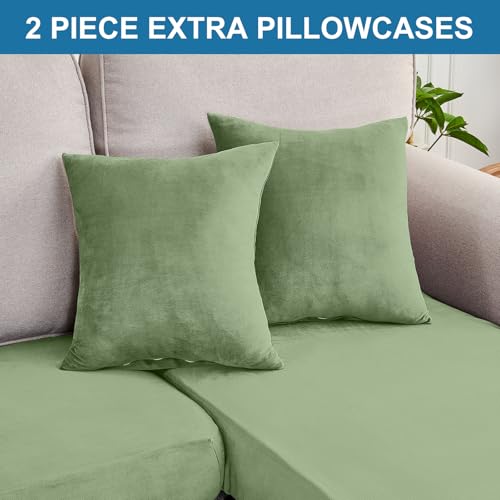 Couch Cover 4 (Avocado Green / 3 Seater + Chaise)
