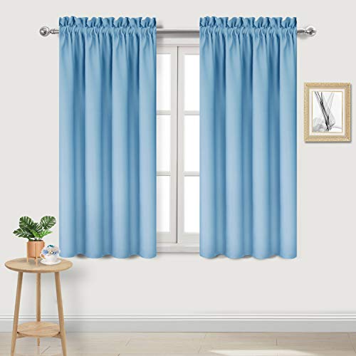 Blackout Curtains for Bedroom Living Room 42 x 54 Inch Long 2 Panels (Light Blue / 42"W x 54"L (Pack of 2))