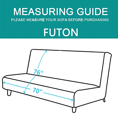 Futon Sofa Covers 68''Armless Couch Cover (Navy/Taupe / 68''futon)