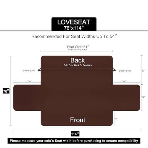 Loveseat Sofa Cover for 2 Cushion Couch (Sand/Beige / 54"loveseat-medium)