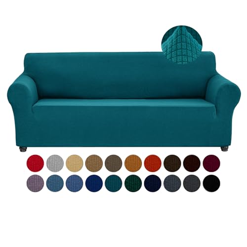 Stretch Couch Cover Slipcovers (Peacock Blue / Large（78"-94"）)