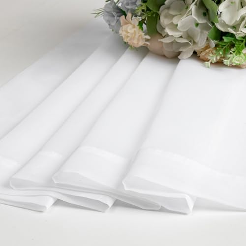 White Sheer Curtains 63 inch Length 2 Panels for Bedroom Living Room (White / 42"W x 63"L (Pack of 2))