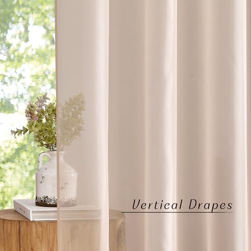 Taupe Sheer Curtains 72 inches Long (Taupe / 54"W x 72"L (Pack of 2))
