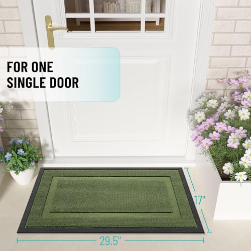 Front Door Mat Outside 29.5x17 (Classic Green / 29.5" x 17")