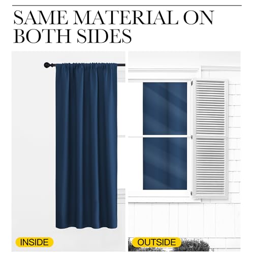 Blackout Curtains for Living Curtains (Moroccan Blue / 29"W x 30"L (Pack of 2))