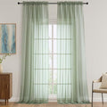 Sheer Sage Green Curtains 108 Inches Long 2 Panels Set (Sage Green / 59"W x 108"L (Pack of 2))
