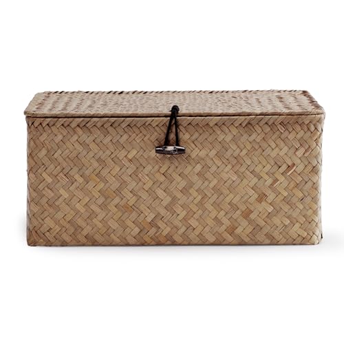Small Wicker Basket with Lid (S-Coffee)