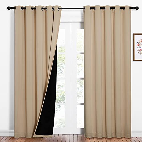 Biscotti Beige Curtains for Living Room 62" w x 84" L 2 Panels (Biscotti Beige / 62"W x 84"L (Pack of 2))