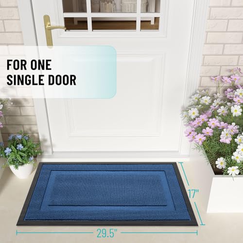 Front Door Mat Outside 29.5x17 (Navy Blue / 29.5" x 17")