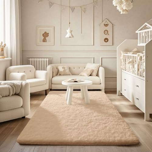 Beige Rugs for Bedroom Living Room (Beige / 4' x 6' (Rectangular))