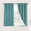 100% Blackout Linen Curtains 54" L 2 Panels Teal (Teal / 52"W x 54"L (Pack of 2))