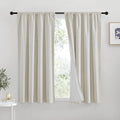 Natural Linen Blended Curtains for Living Room (Cream Beige / 52"W x 63"L (Pack of 2))