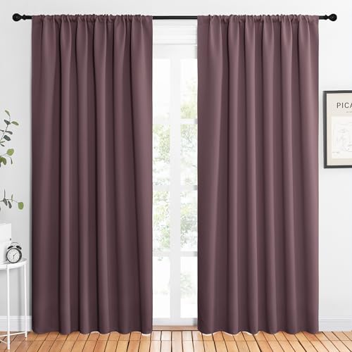 2 Panels Blackout Curtains (Dry Rose / 62"W x 84"L (Pack of 2))