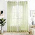 Check Sheer Curtains 72 Inches 2 Panels Set (Check - Sage Green / 52"W x 72"L (Pack of 2))