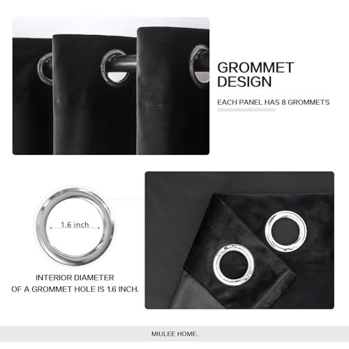 Velvet Curtains Halloween Black 52 x 84 Inch Length Set of 2 (Black / 52"W x 84"L (Pack of 2))
