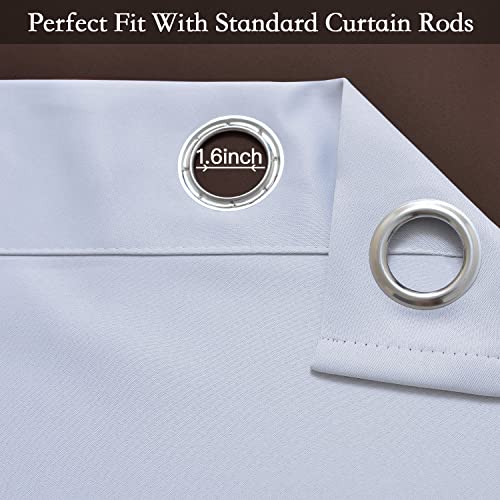 Ombre Gradient Brown White to Gray Curtains for Bedroom (52"W x 63"L (Pack of 2) / Brown and White)