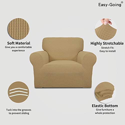 Stretch Chair Slipcover with Arm Washable Golden (Small Chair / Golden)