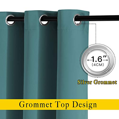 Sea Teal Blackout Curtains 102 inch Length (Sea Teal / 52"W x 102"L (Pack of 2))
