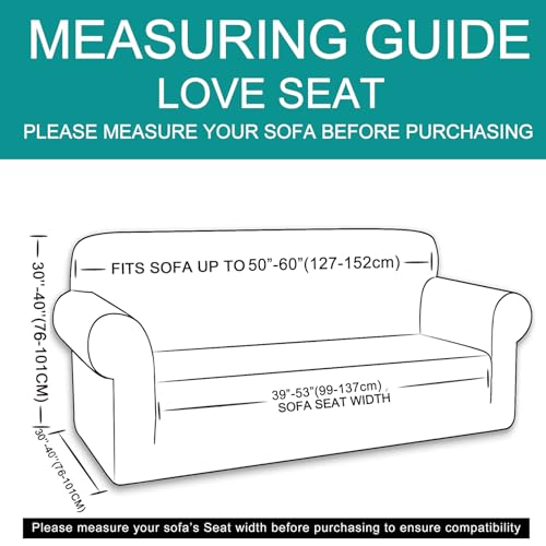 Loveseat Cover Stretch Couch Cover Sofa Slipcover (Beige / Loveseat)