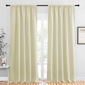 Room Darkening Curtains for Bedroom (Beige / 52"W x 95"L (Pack of 2))