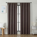 Ava Chocolate Blackout Curtains for Bedroom 84 Inch Length 2 Panels Set (Chocolate / 40"W x 84"L (Pack of 2))