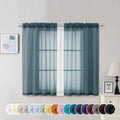 Stone Blue Sheer Curtains 45 Inch Long 2 Panels (Stone Blue / 42"W x 45"L (Pack of 2))