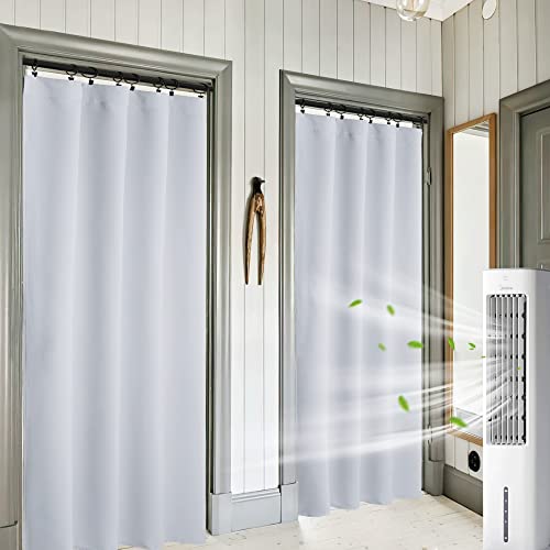 Curtains for Bedroom Living Room Nursery Office 72 inches Long (Greyish White / 34"W x 72"L (Pack of 2))