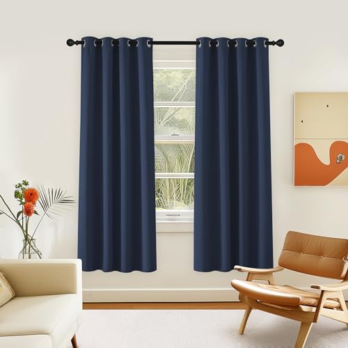 Navy Blue Blackout Bedroom Window Curtain (Navy / 46"W x 72"L (Pack of 1))