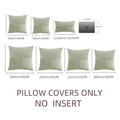 2 Packs Sage Green Samll Decorative Throw Pillow Covers 12x12 Inch with for Couch Bed Sofa (Sage Green / 12" x 12" (Pack of 2))