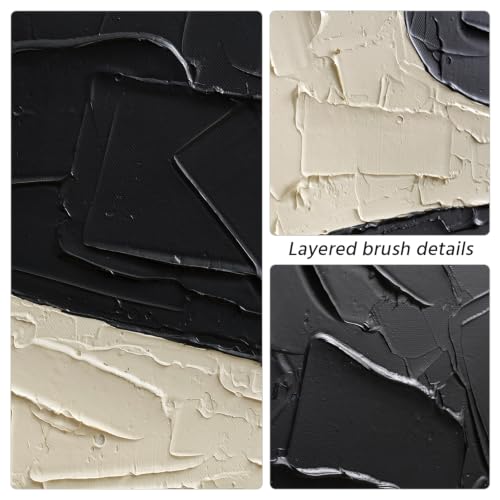 Large Modern Black Abstract Wall Art (60 / 28"L x 40"W)