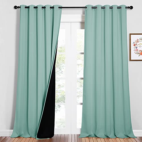 Full Shading Curtains for Windows (Aqua Blue / 62"W x 95"L (Pack of 2))