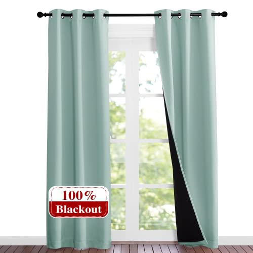 Aqua Blue Blackout Curtains 84 inches Long (Aqua Blue / 37"W x 84"L (Pack of 2))