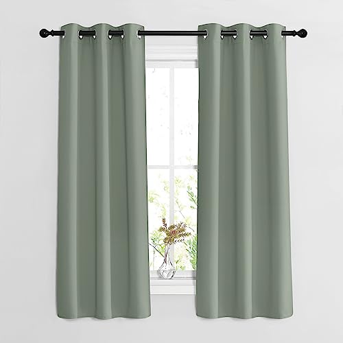 Sage Green Blackout Curtains & Drapes for Bedroom (Sage Green / 37"W x 63"L (Pack of 2))