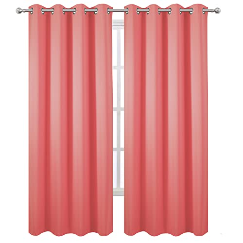 Blackout Curtains 66 x 84 inch (Coral / 66"W x 84"L (Pack of 2))