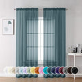 Stone Blue Sheer Curtains 72 Inch Length 2 Panels (Stone Blue / 42"W x 72"L (Pack of 2))