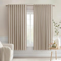 Taupe Back Tab Blackout Curtains 52x63 Inches Long 2 Panels Set (Taupe / 52"W x 63"L (Pack of 2))