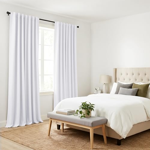 Living Room Curtains (Pure White / 42"W x 90"L (Pack of 2))