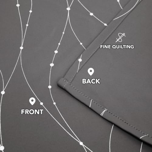 Living Room Curtains 84 Inches Long (Light Grey/Wave Dots / 52"W x 84"L (Pack of 2))