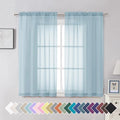 2 Pack Basic Sky Blue Sheer Curtain Drapes 54 Inch Length 2 Panels for Living Room (42"W x 54"L (Pack of 2) / Sky Blue)