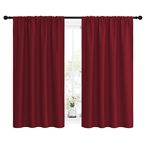 Burgundy Red Blackout Curtains for Loft 42" w x 54" L 2 Panels (Burgundy Red / 42"W x 54"L (Pack of 2))