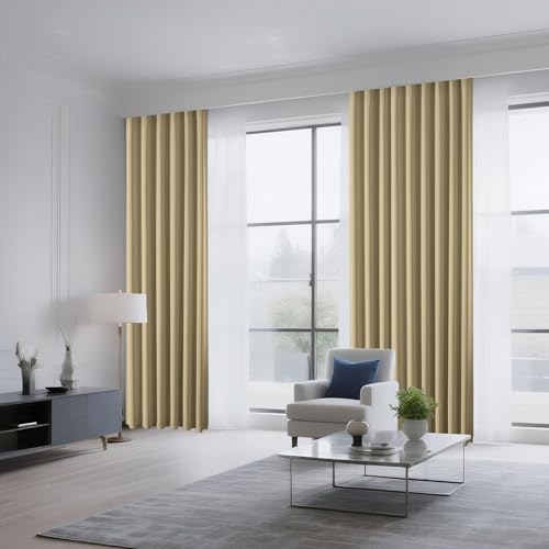 Beige Blackout Curtains 63 inch Length 2 Panels Set (Beige / 52"W x 63"L (Pack of 2))