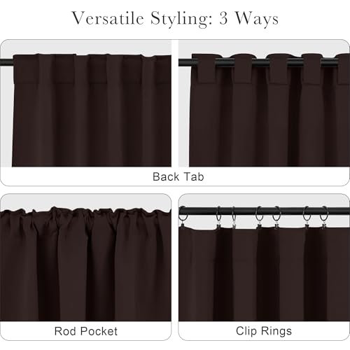 Window Treatments Curtains (Brown / 52"W x 54"L (Pack of 2))
