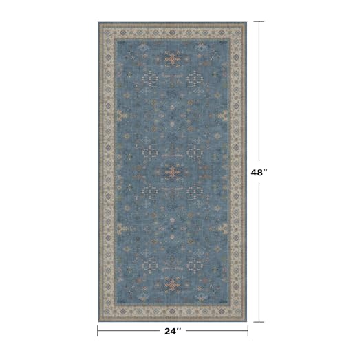 Blue 2x4 Runner Rug for Entryway Indoor (2' x 4' (Rectangular) / Dusty Blue)