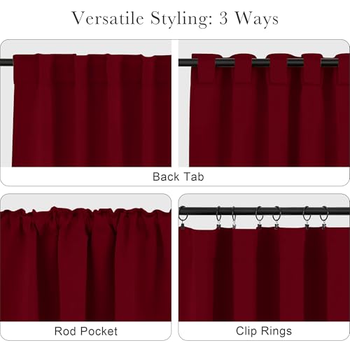 Blackout Curtains for Bedroom (Red / 52"W x 54"L (Pack of 2))