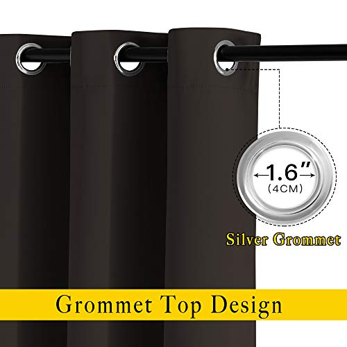 Room Darkening 118 inch Long Curtains (Toffee Brown / 66"W x 118"L (Pack of 2))