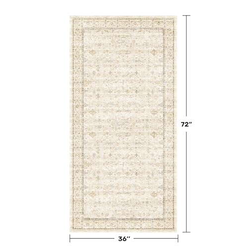 3x6 Wide Area Rugs for Hallways Non Slip (3' x 6' (Rectangular) / Light Sand Beige)