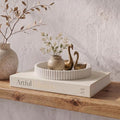 Decorative Concrete Tray & Book Decor Set (Beige)
