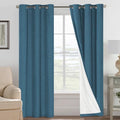 100% Blackout Linen Curtains 84" L 2 Panels Blue Sapphire (Blue Sapphire / 42"W x 84"L (Pack of 2))